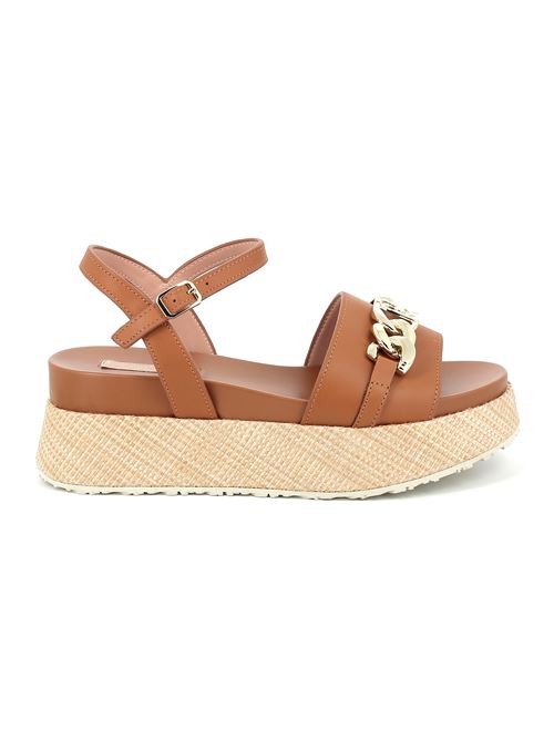 Frida 31 sandalo con zeppa da donna in pelle cuoio LIU-JO | SA4149 P0102S1853